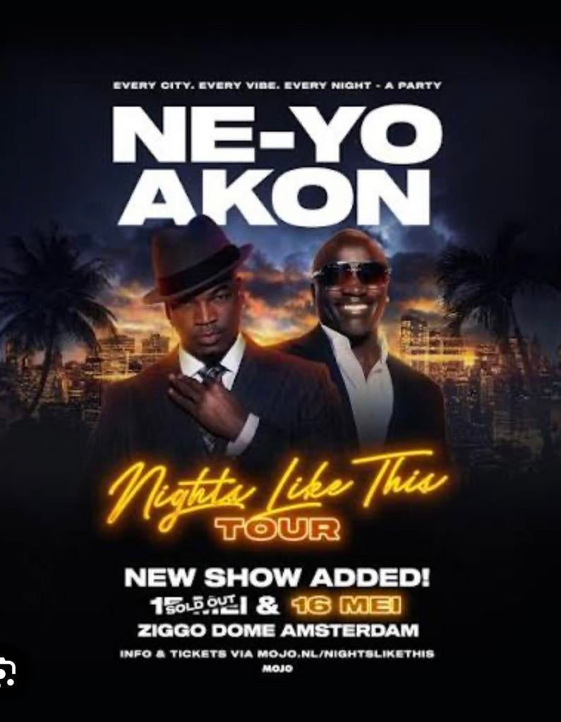 2 staantickets voor Neyo, Eén persoon, Mei