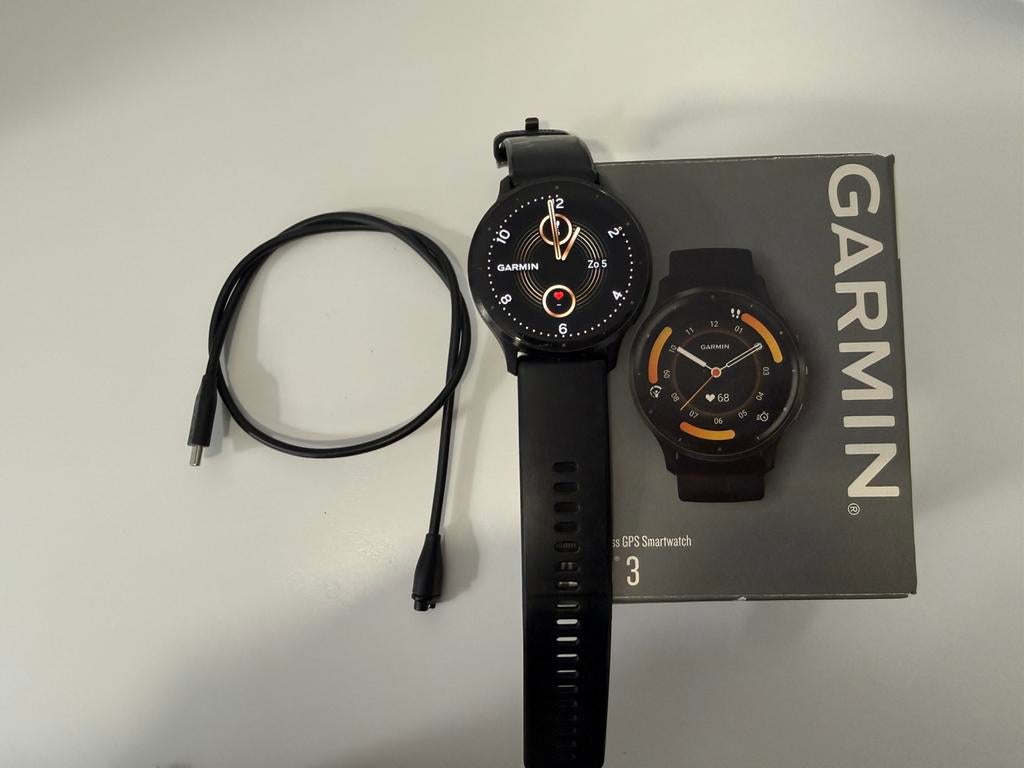 Garmin Venu 3 - Zwart 45mm, Ophalen, Zwart, Zo goed als nieuw, Waterdicht