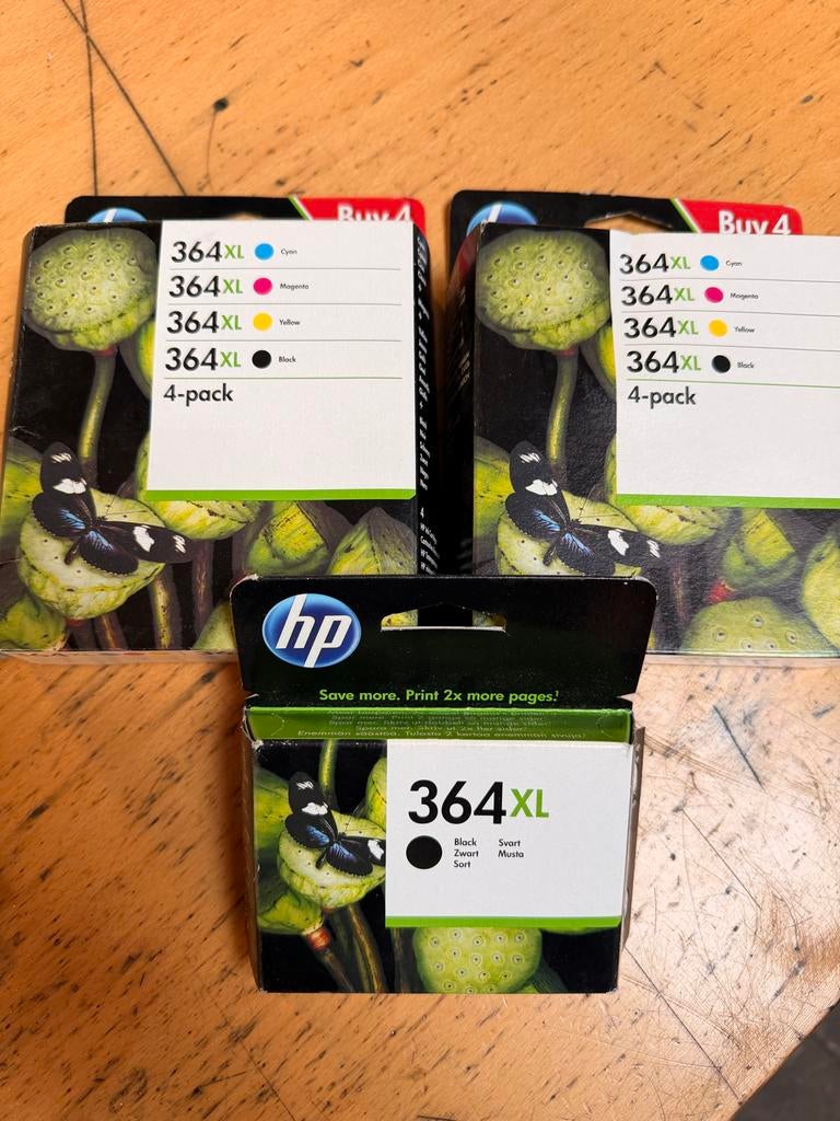 3x HP 364XL Inktcartridges - Zwart en Kleur (4-pack), Computers en Software, Printerbenodigdheden, Ophalen of Verzenden, Nieuw