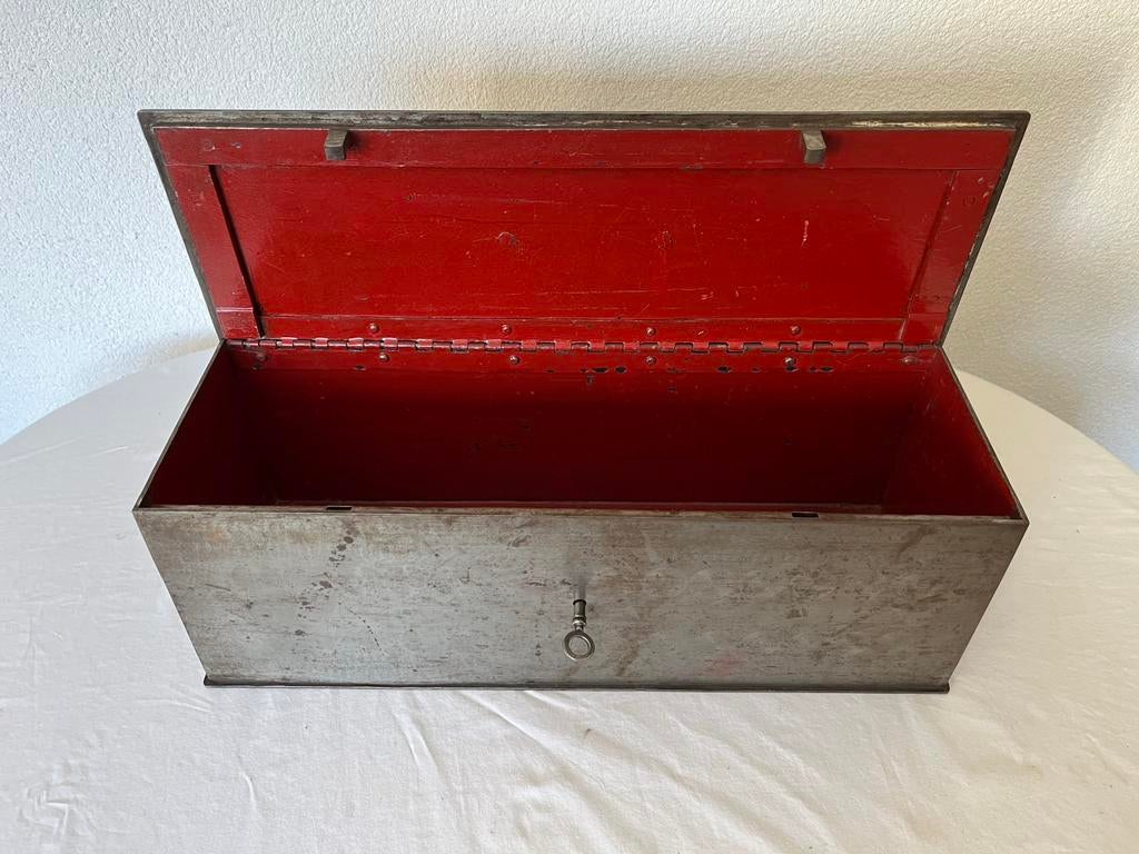 Vintage Beaumont Geldkist Kluis oude Antieke Geld Kist, Ophalen of Verzenden