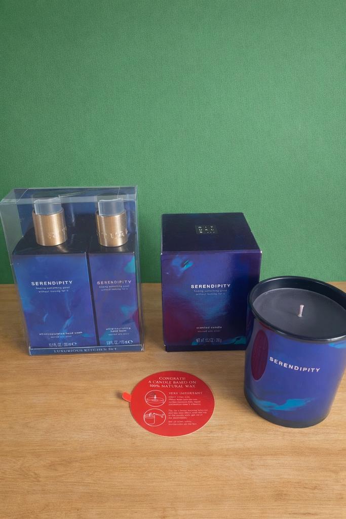 The Ritual of Serendipity keukenset en geurkaars ~ Nieuw, Ophalen, Overige materialen, Blauw, Nieuw