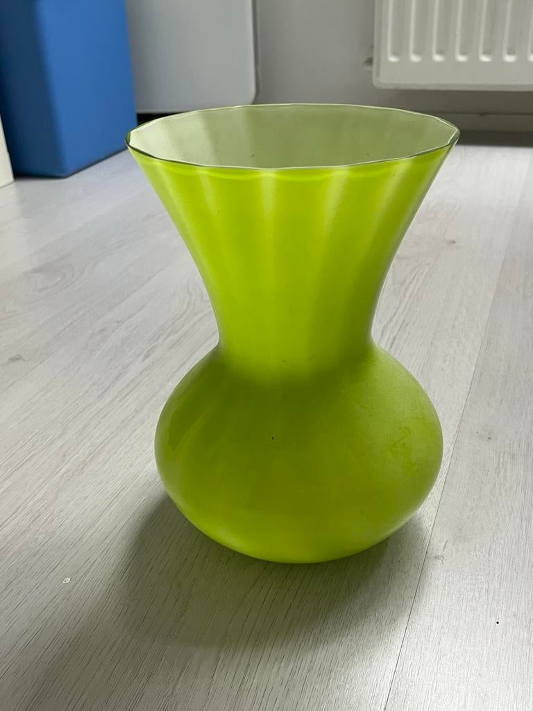 Groene vaas, Ophalen, Gebruikt, Glas, Minder dan 50 cm