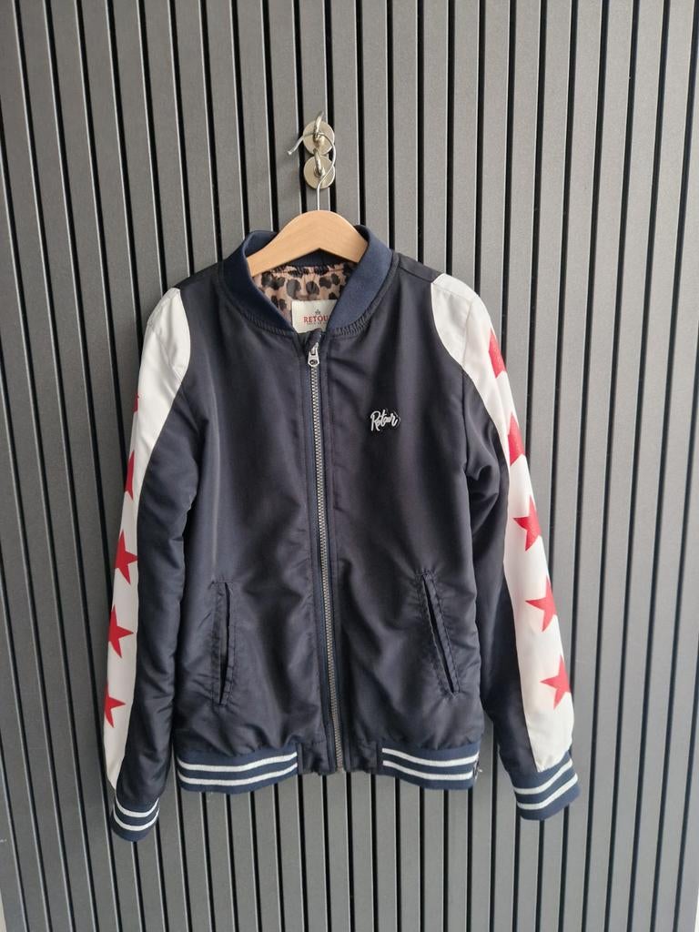 Retour Jeans bomberjack met sterren en panterprint voering, Meisje, Ophalen of Verzenden, Zo goed als nieuw, Cars Jeans