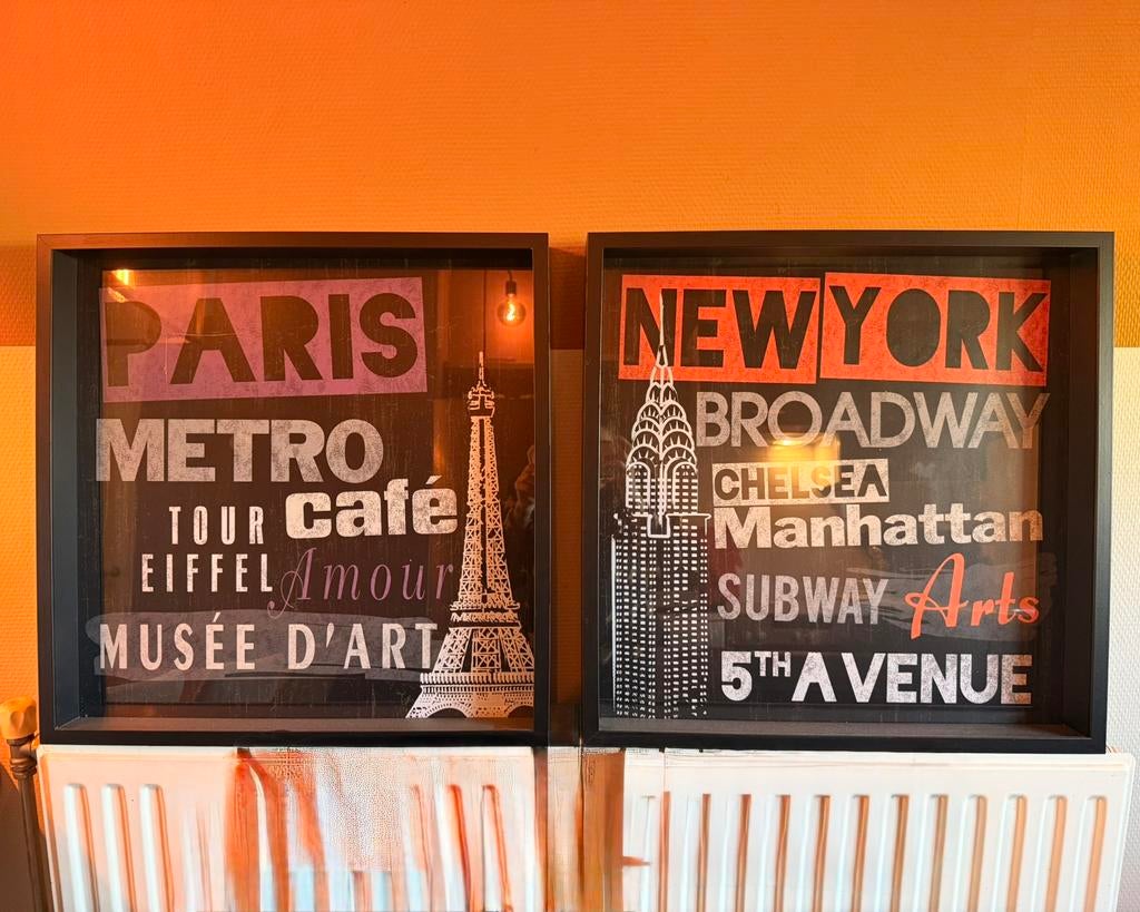 2x • Ikea • Schilderij • 52x52, Ophalen, 50 tot 75 cm, Zo goed als nieuw, Schilderij