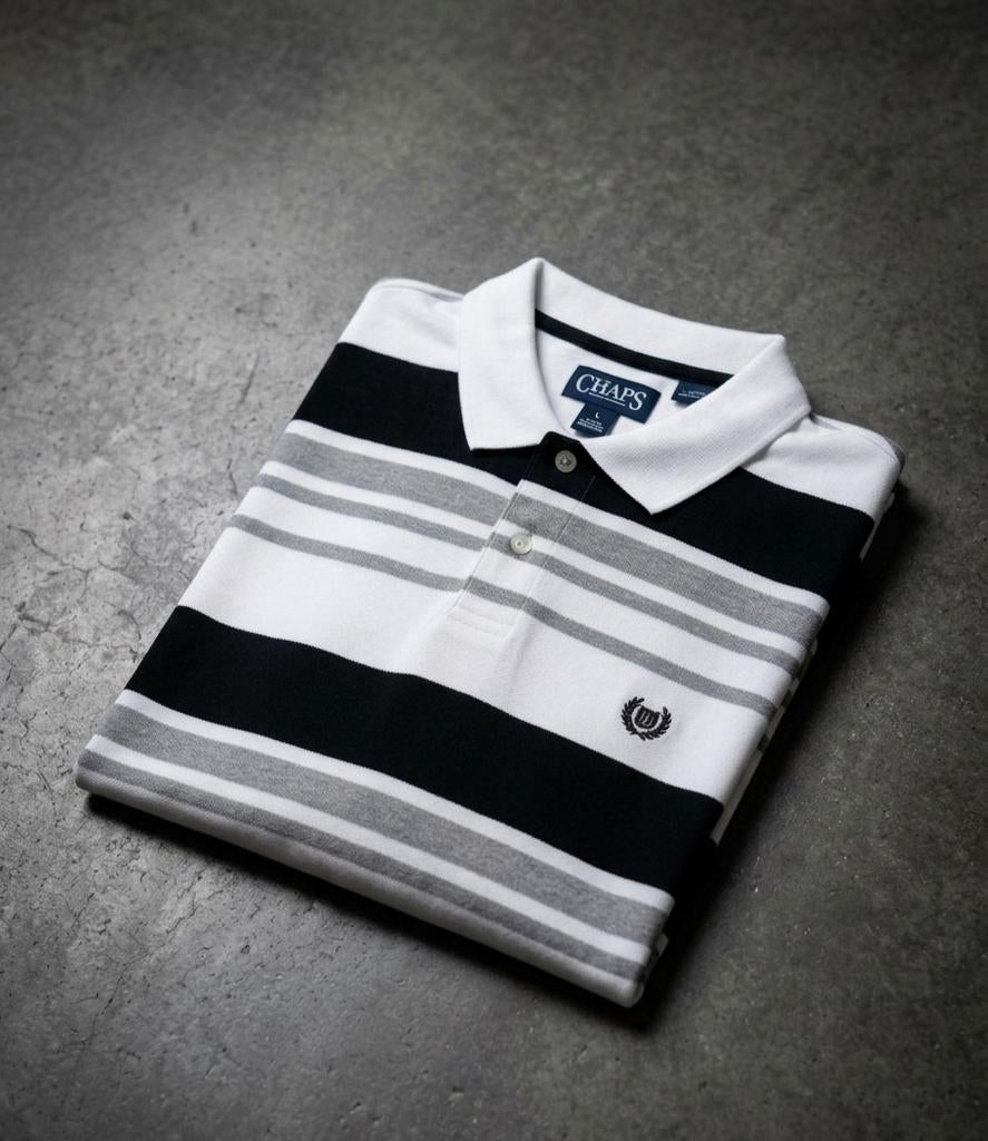 Chaps Ralph Lauren polo shirt gestreept, Kleding | Heren, Ralph Lauren Polo, Wit, Maat 56/58 (XL), Ophalen of Verzenden