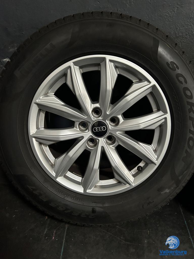 6mm! Originele Audi Q5 80A 17 inch velgen 5x112 winterbanden, Gebruikt, -, -, Banden en Velgen