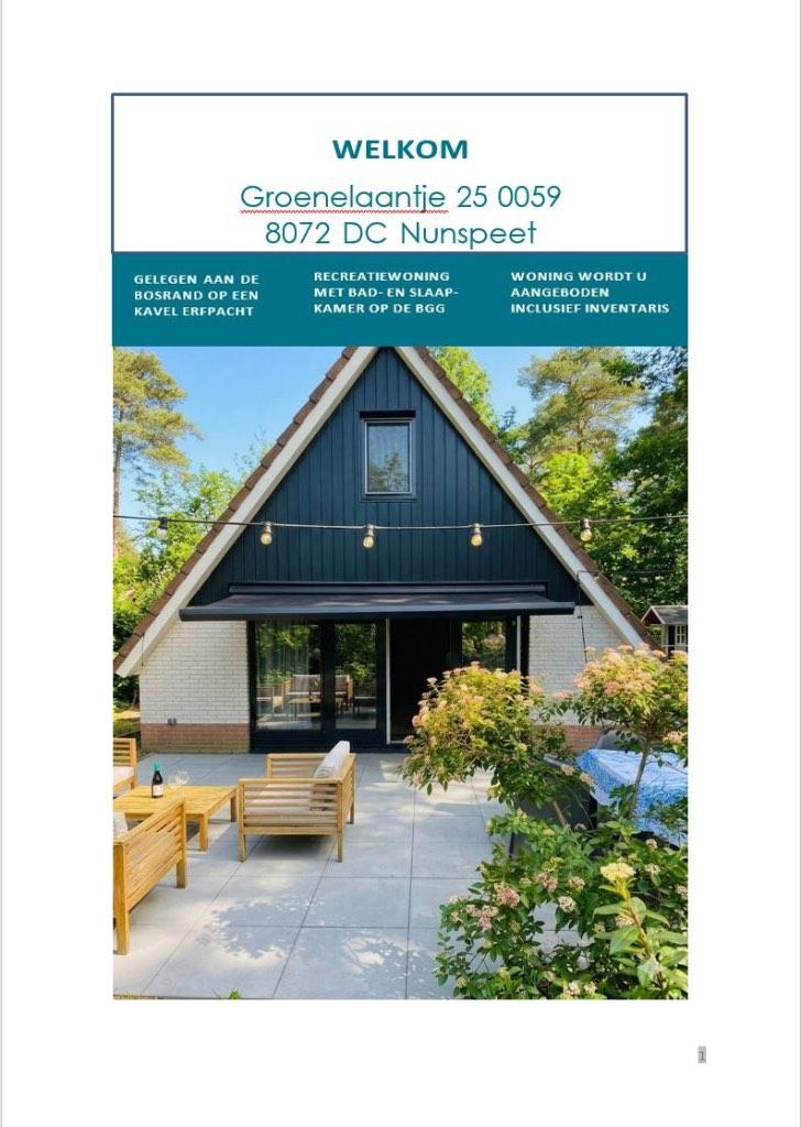 Recreatiewoning Bospark De Vossenberg (Nunspeet), Huizen en Kamers, Recreatiewoningen te koop, Gelderland, Overige soorten, 62 m²