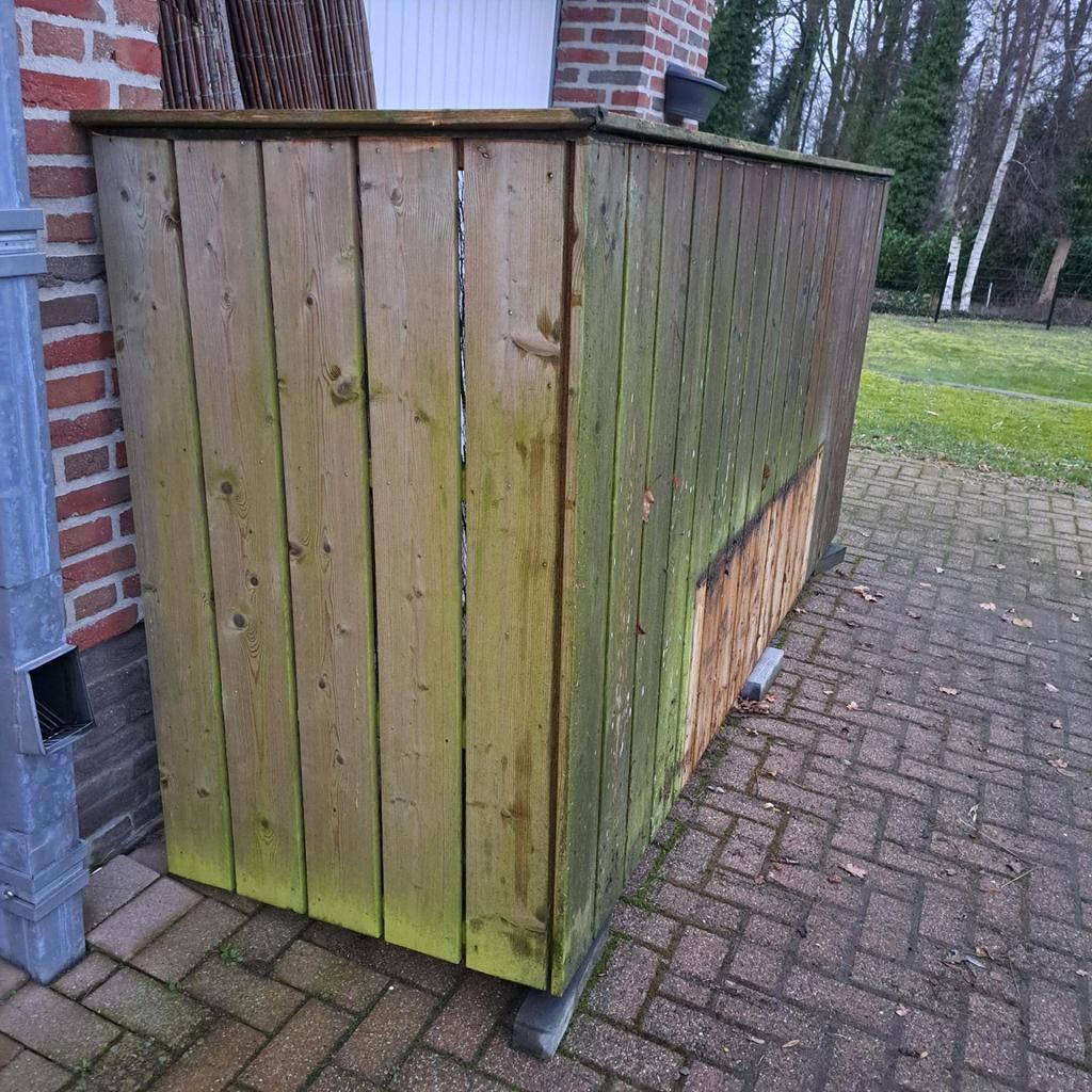 Kliko berging voor 4 containers - 85x191x140 cm, Ophalen