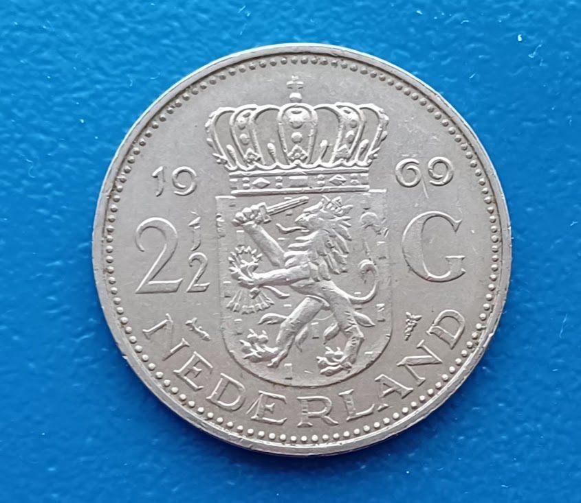 2 1/2 gulden 1969 vis - Juliana, Postzegels en Munten, Munten | Nederland, Verzenden, Koningin Juliana, 2½ gulden, Losse munt