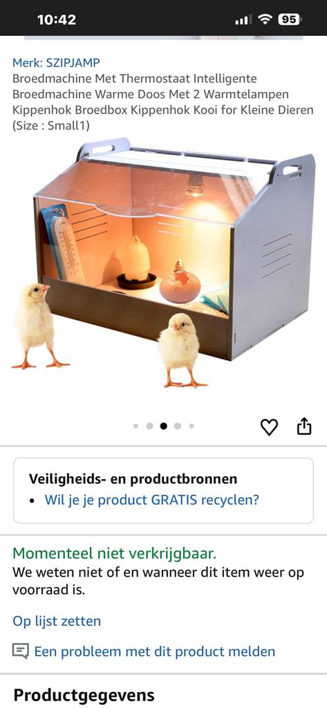 Intelligente broedmachine/ warmhoutbox/ kweekbak kuikens, Kip