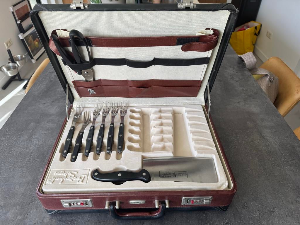 Messen set Solingen Breitenbach in koffer, Ophalen of Verzenden, Gebruikt, Rvs of Chroom, Bestekset