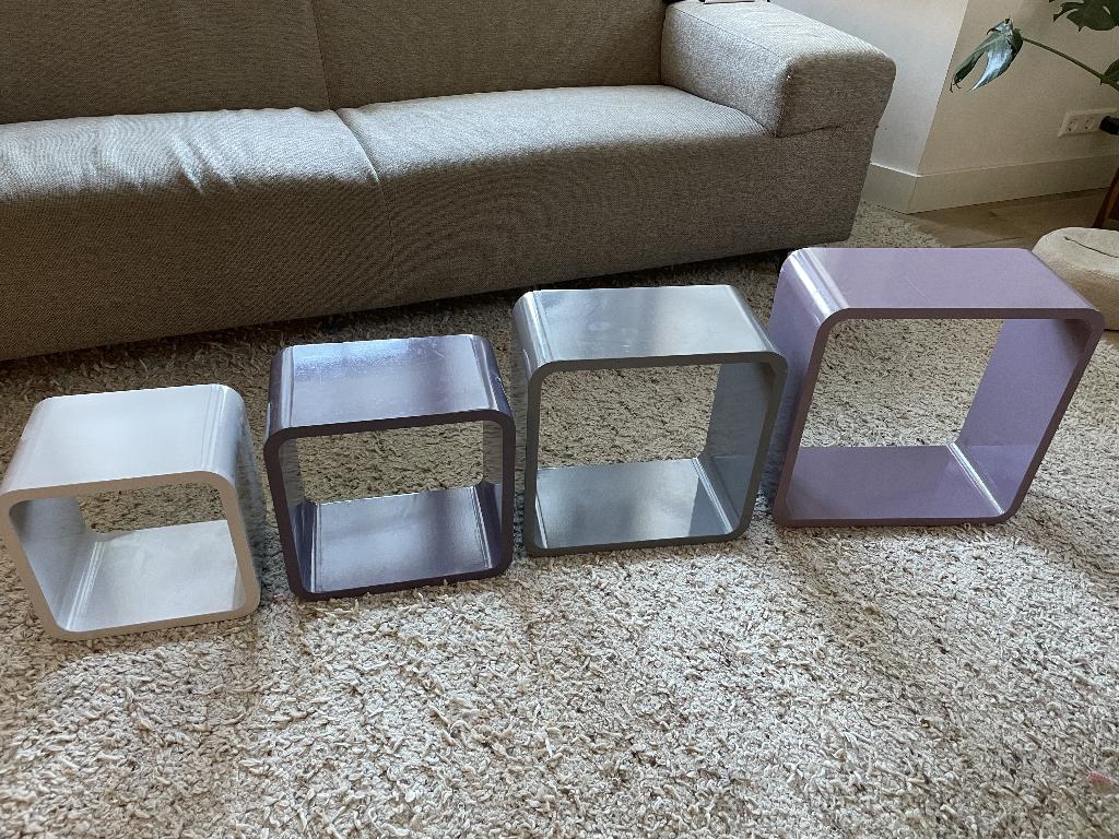 Sebra muurkastjes / muurkubus 4 stuks, Ophalen of Verzenden, Gebruikt, Wanddecoratie