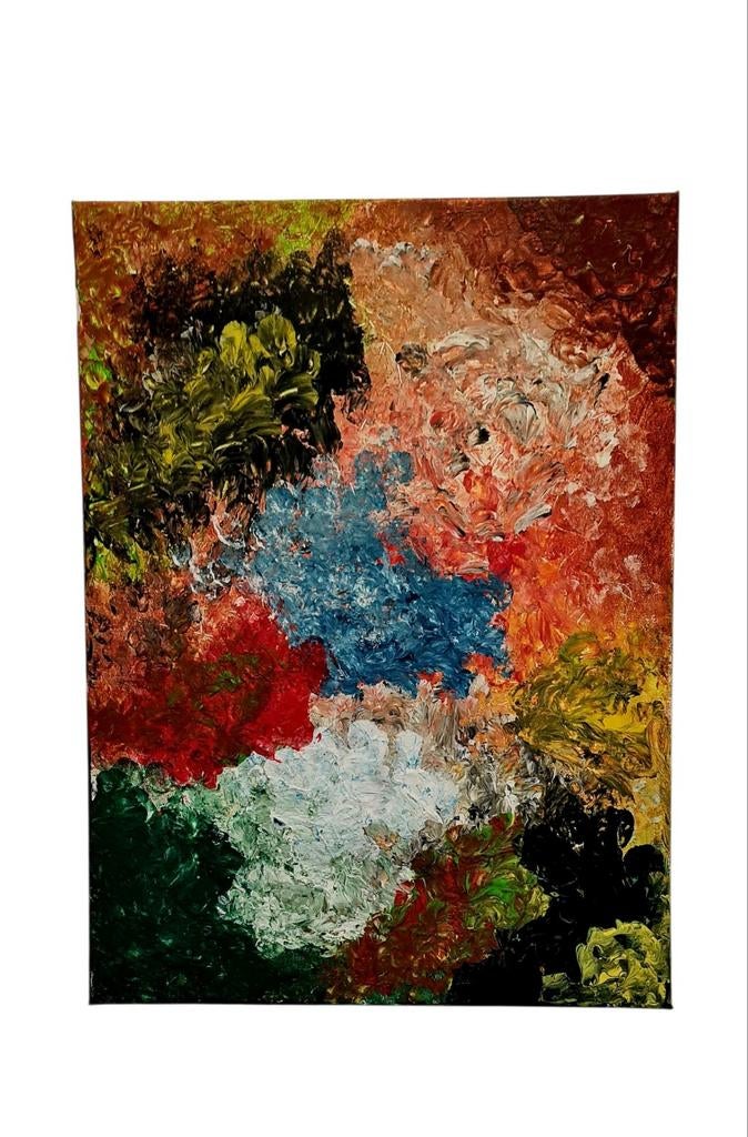Abstract Schilderij: Levendige Kleuren en Textuur, Antiek en Kunst, Kunst | Schilderijen | Abstract, Ophalen of Verzenden