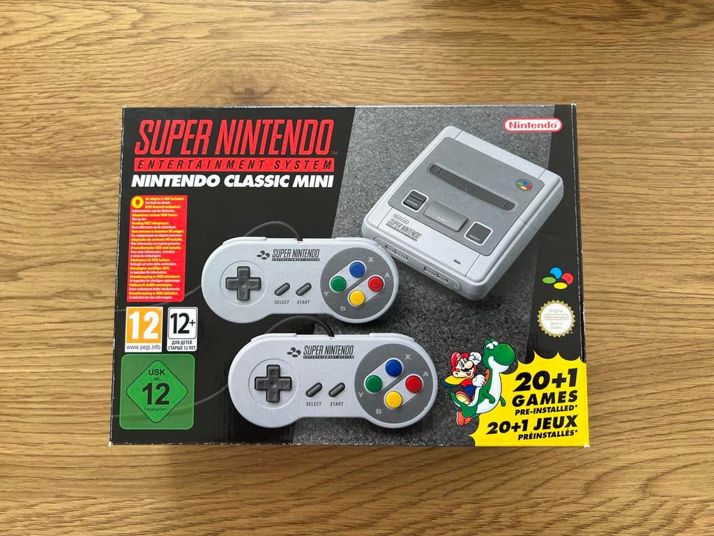 Super Nintendo Classic Mini met 21 spellen, Spelcomputers en Games, Spelcomputers | Nintendo Super NES, Nieuw, Met 2 controllers
