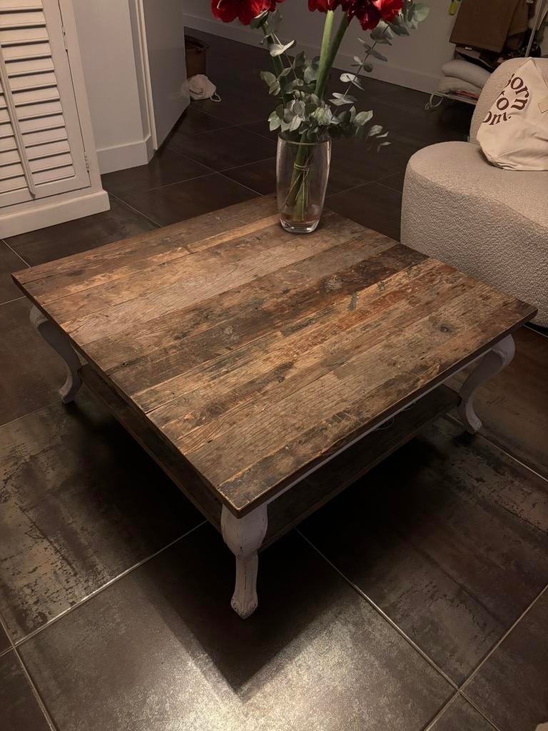 Rivièra Maison salontafel 90x99, Ophalen, 50 tot 100 cm, Vierkant, Zo goed als nieuw