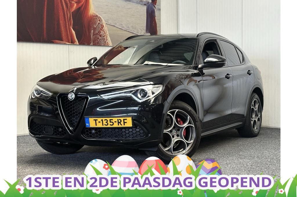 Alfa Romeo Stelvio 2.0 T AWD B-TECH AUTOMAAT ZWART LEDER NAV, 4 cilinders, Adaptive Cruise Control, Zwart, Leder