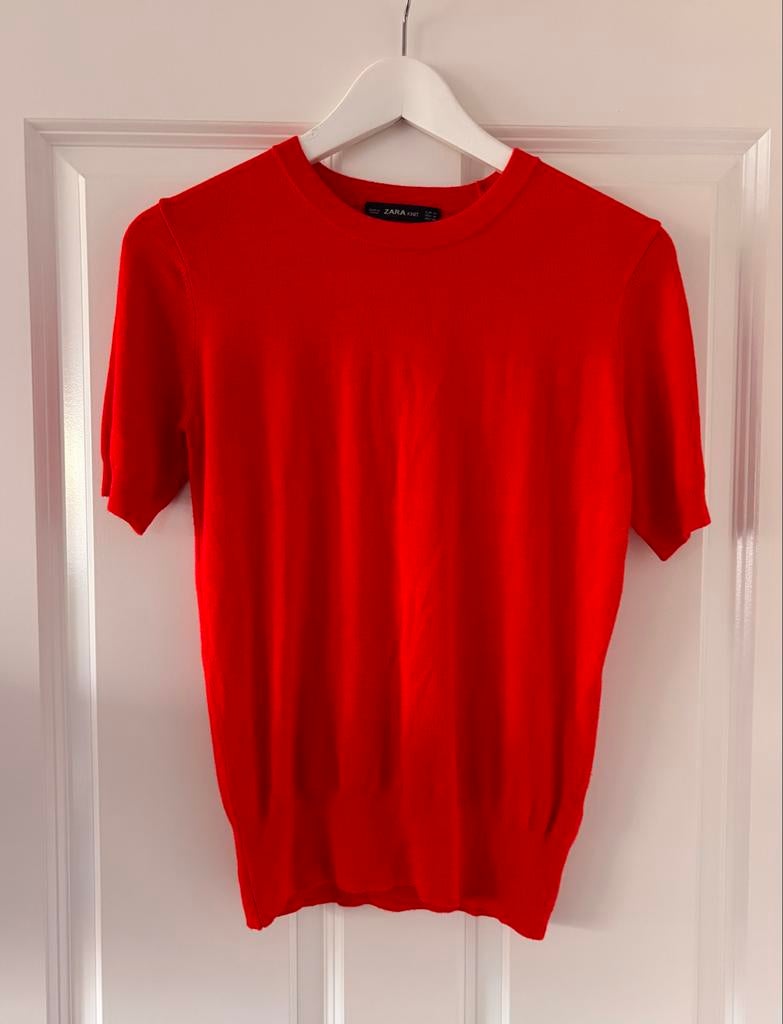 Zara knit truitje rood M, Maat 38/40 (M), Ophalen of Verzenden, Zo goed als nieuw, Korte mouw