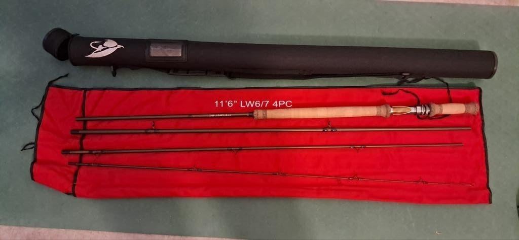 Switch Vliegvishengel 11'6" LW6/7 4PC met koker, Ophalen of Verzenden, Nieuw, Werphengel