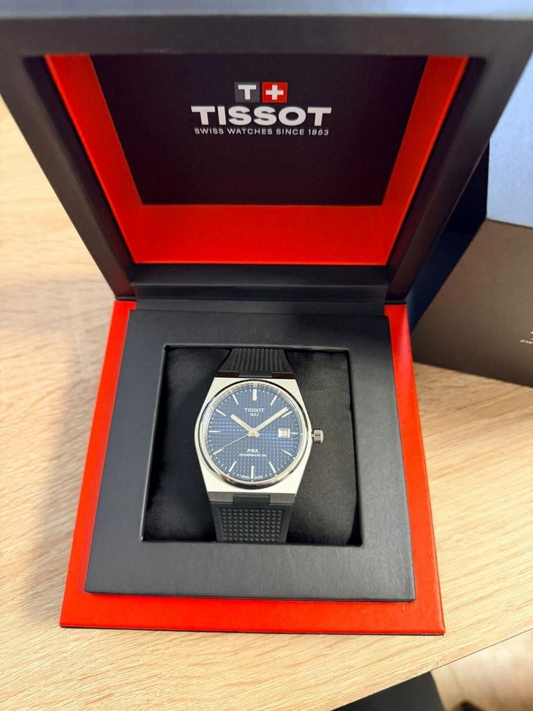 Tissot PRX Powermatic 80 – Nieuwstaat – Rubber band – Comple, Ophalen of Verzenden, Zo goed als nieuw, Staal, Overige merken