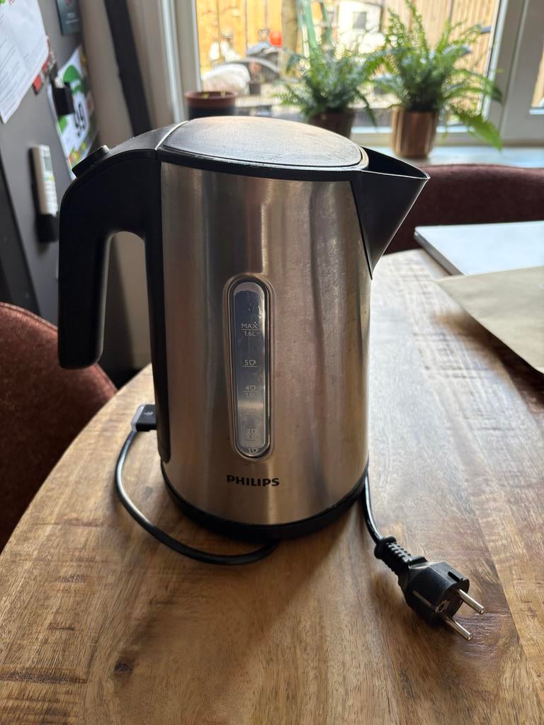 Philips waterkoker, 1 tot 2 liter, Ophalen of Verzenden, Gebruikt, Rvs