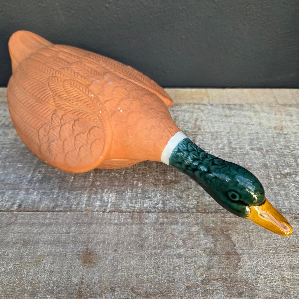 Vintage Aardewerk Eend Terrine - Decoratieve Schaal, Antiek en Kunst, Ophalen of Verzenden