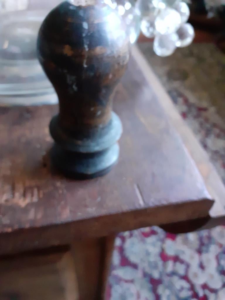 Oude brocante topknop houten voor een paspop, Ophalen of Verzenden