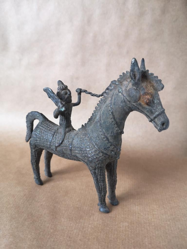 Oude Dhokra paard uit India, Ophalen of Verzenden