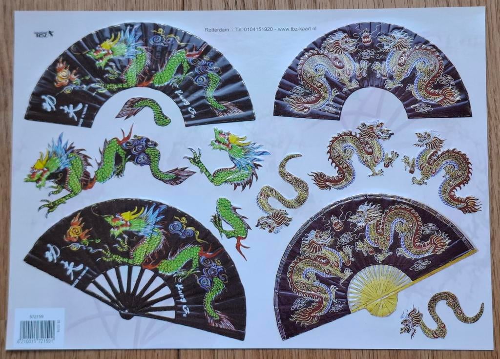 3D-Knipvel (TBZ Rotterdam) Japanse Waaiers - nr. 572159 (3x), Ophalen of Verzenden, Nieuw, Knipvel
