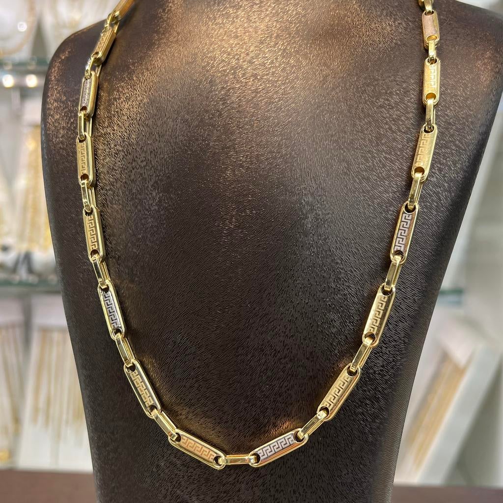 14k gouden ketting monte carlo versace schakel, Sieraden, Tassen en Uiterlijk, Kettingen, Ophalen of Verzenden, Nieuw, Goud