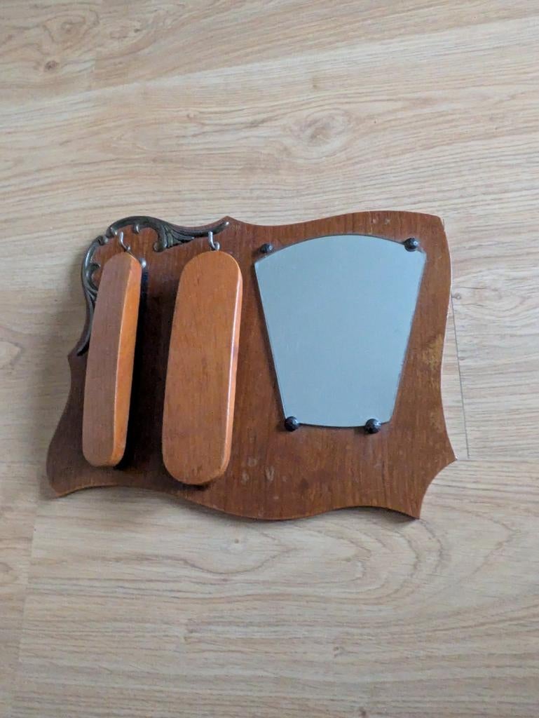 VINTAGE: SPIEGELSET MET 2 BORSTELS, Ophalen, Zilver, Overige materialen