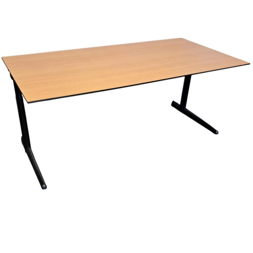 Ahrend 500 L-poot Bureau Zwart Beuken B180xD80, Ophalen of Verzenden, In hoogte verstelbaar, Gebruikt