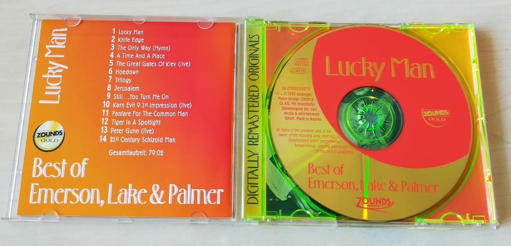 Emerson Lake & Palmer Lucky Man Best Of Gold CD 1999 Zounds, Ophalen of Verzenden, Gebruikt, Progressive