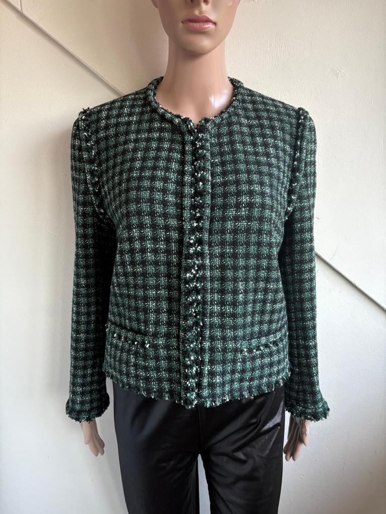 Hugo Boss korte blazer jasje vest maat 42 groen zwart wit, Kleding | Dames, Maat 42/44 (L), Ophalen of Verzenden, Zo goed als nieuw