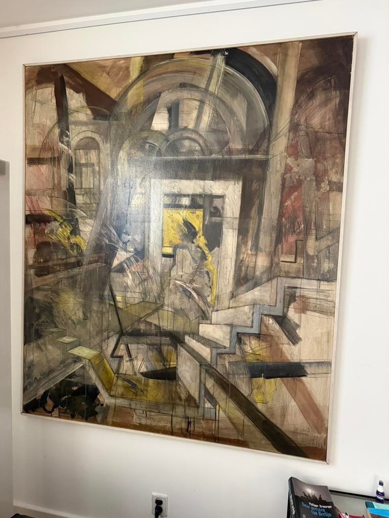 Illias groot schilderij op paneel 1989 Ton Jacobs, Antiek en Kunst, Kunst | Schilderijen | Klassiek, Ophalen