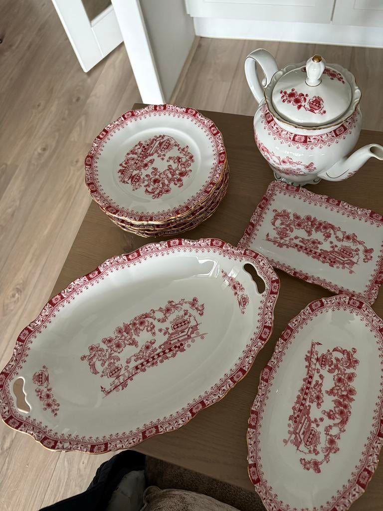 Seltmann weiden theresiaTheeservies rood-wit, Theresia, Ophalen of Verzenden