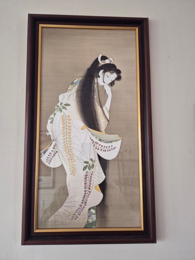 Elegante Japanse Geisha Poster in Lijst, Huis en Inrichting, Woonaccessoires | Schilderijen, Tekeningen en Foto's, Ophalen of Verzenden