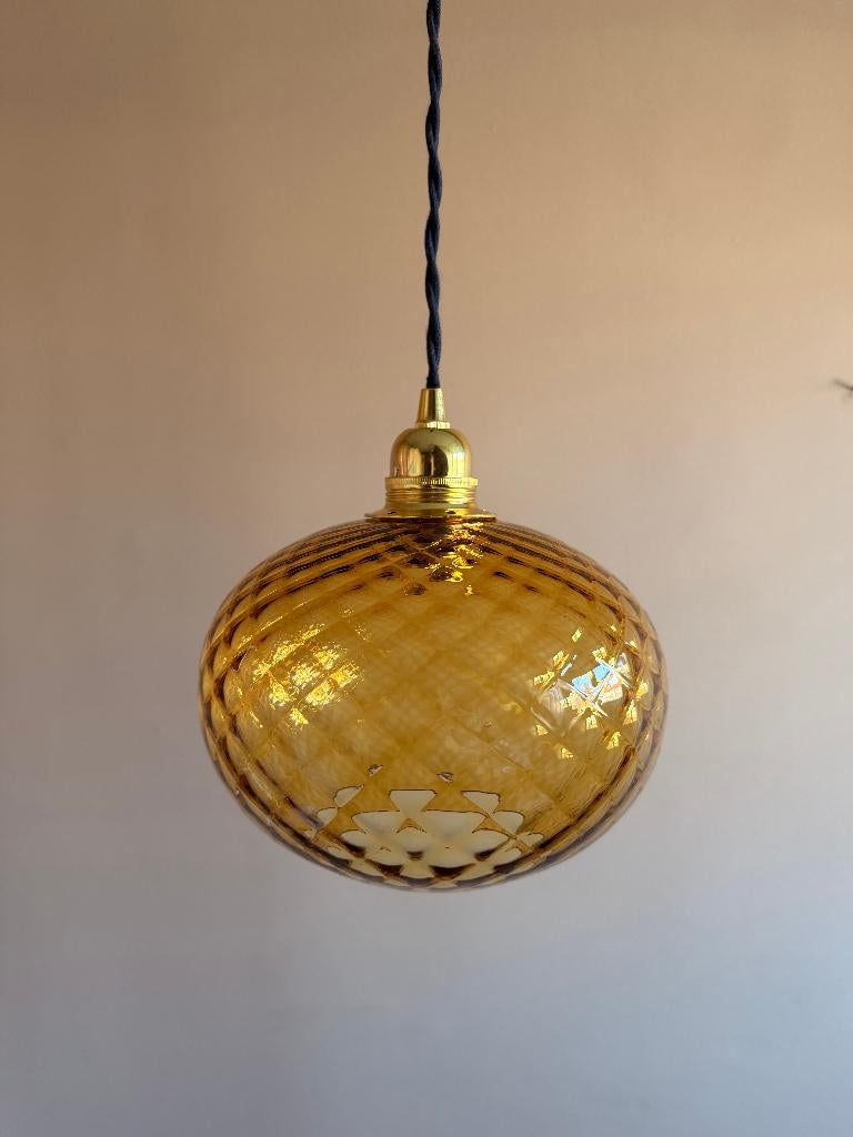 Miela 🤎 vintage pendant lamp, 50 tot 75 cm, Vintage, Ophalen of Verzenden, Zo goed als nieuw