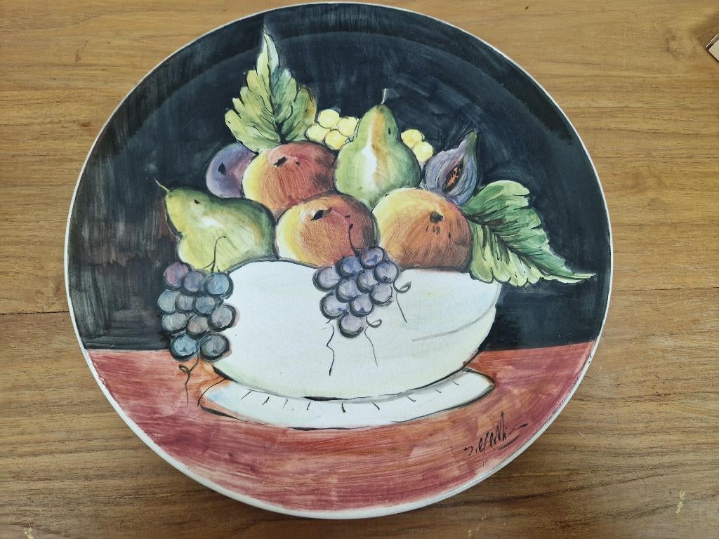 Wandbord met fruitschaal met fruit erop, Ophalen of Verzenden, Gebruikt