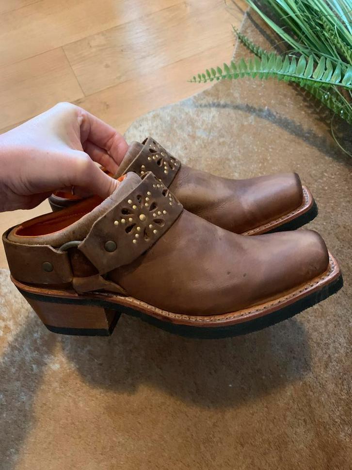 Frye instappers 38 39 clogs bikerboots klompen, -, Nieuw, -, -