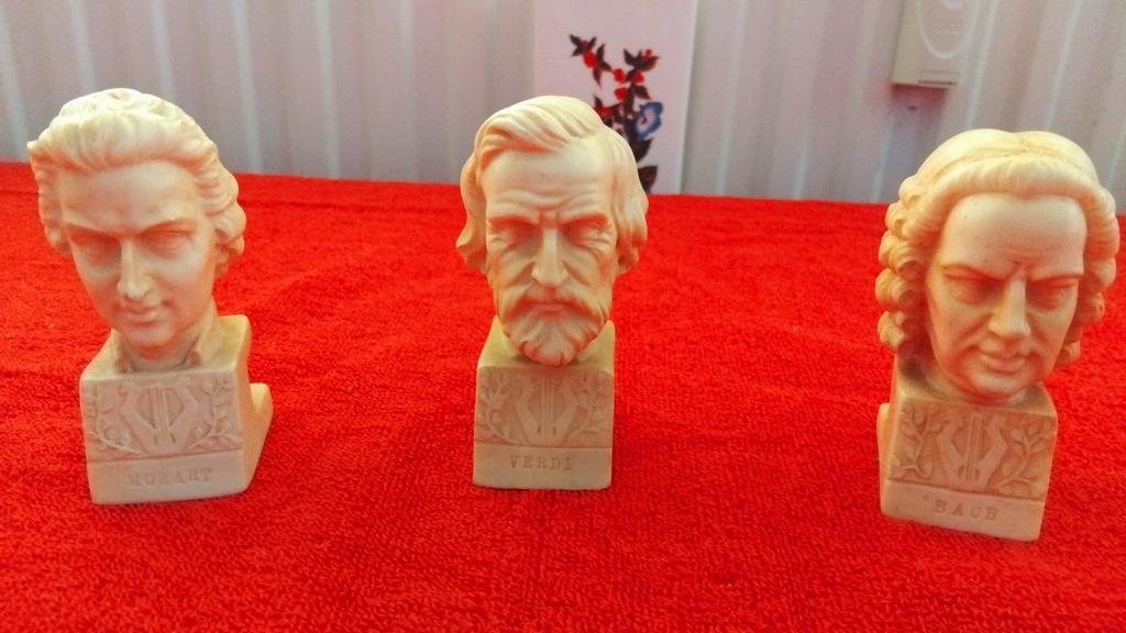 Bustbeelden Mozart, Verdi, Bach - Klassieke Componisten, Ophalen