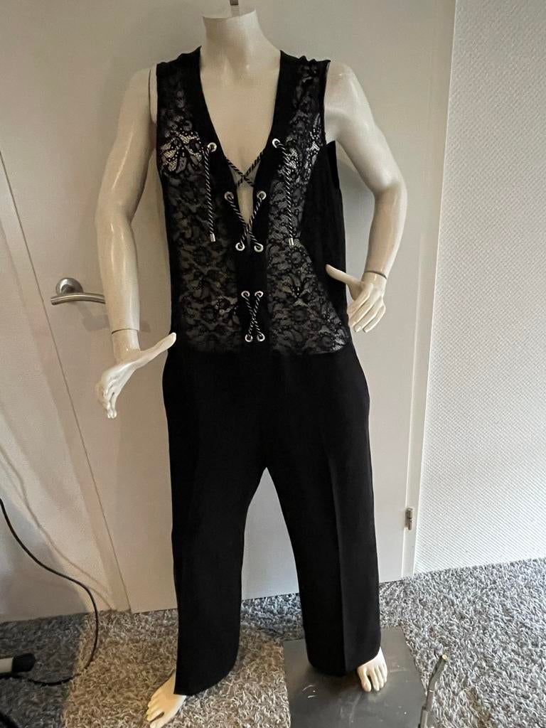 Pinko jumpsuit met kant maat it 44, Zwart, Ophalen of Verzenden, Zo goed als nieuw, Maat 38/40 (M)