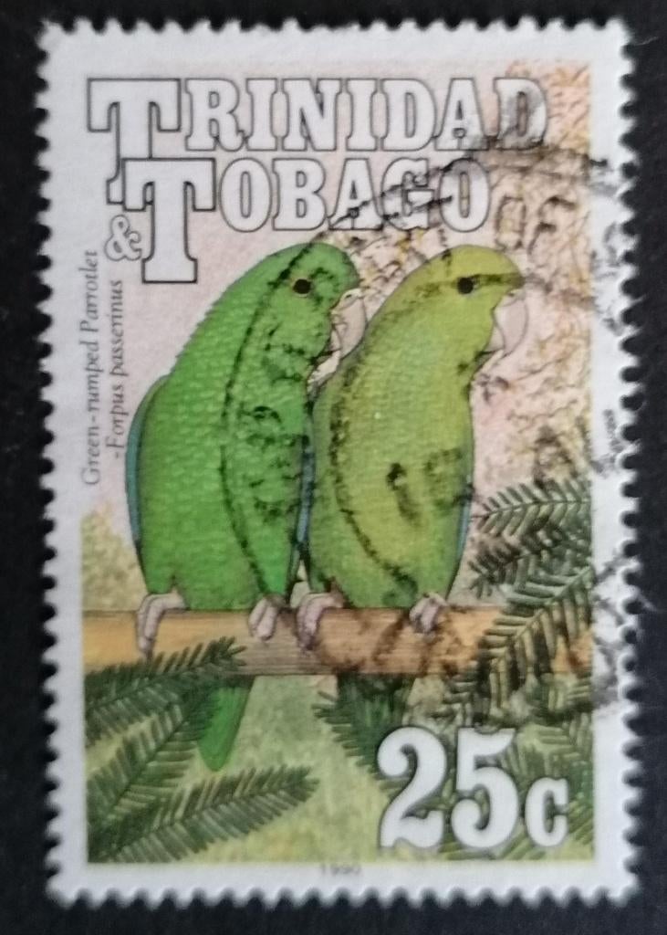 TRINIDAD & TOBAGO - vogels (Groene muspapegaai) 1990, Verzenden, Gestempeld, Zuid-Amerika