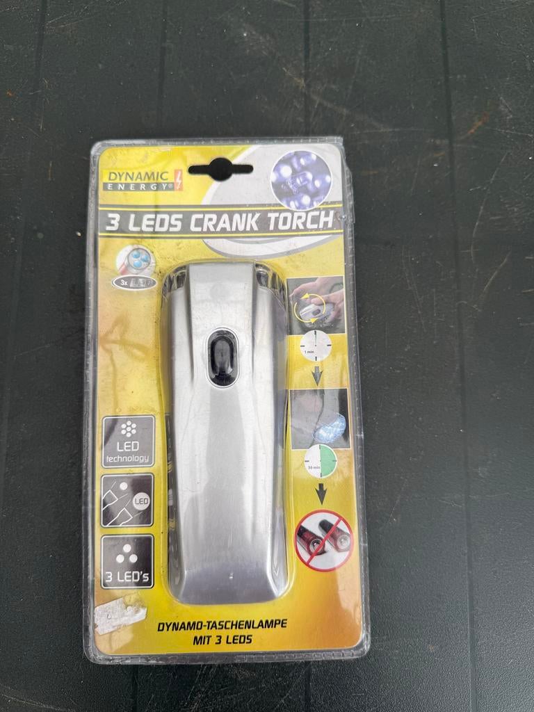 Dynamic Energy 3 LEDs Crank Torch, Ophalen, Nieuw, Accu