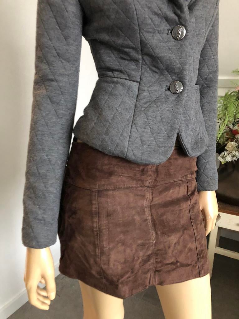 Rok suede leer only S, Kleding | Dames, Rokken, Bruin, Ophalen of Verzenden, Zo goed als nieuw, Maat 34 (XS) of kleiner