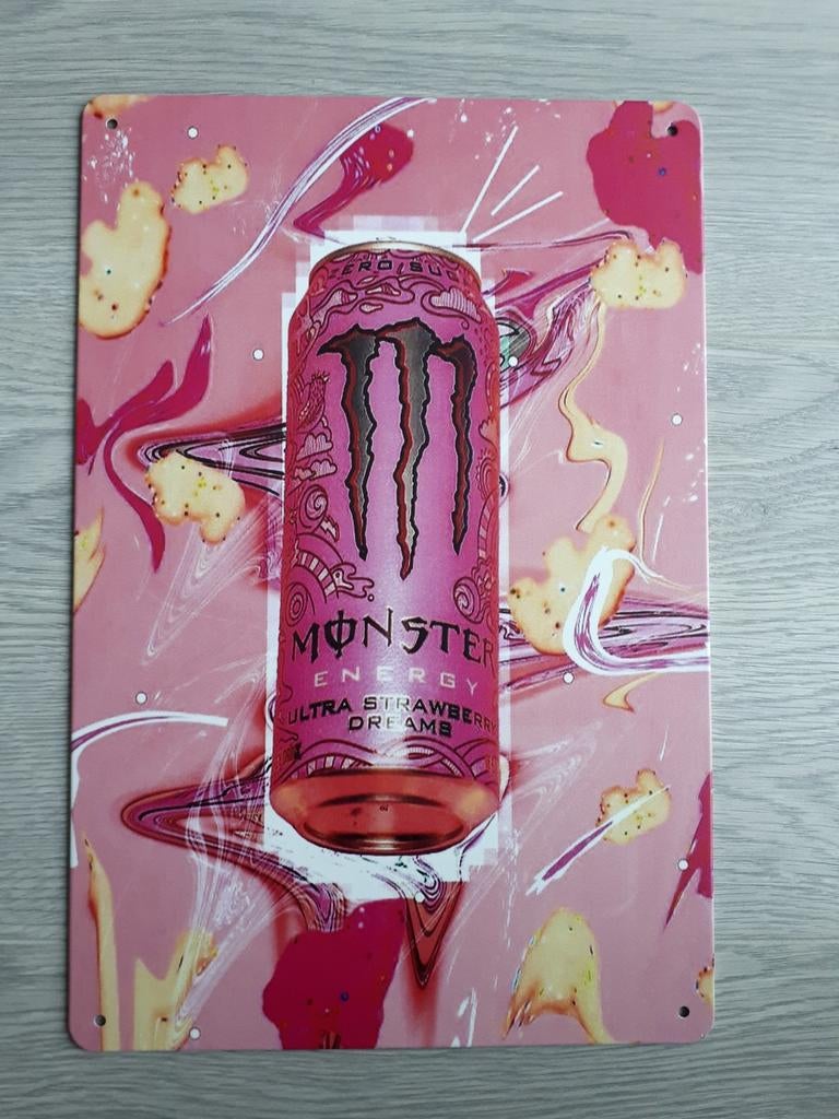 Monster Energy Drink 20x30 cm Reclamebord, Ophalen of Verzenden, Nieuw, Reclamebord