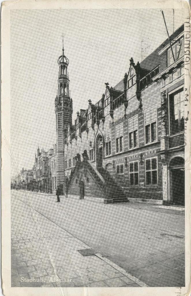 Alkmaar Stadhuis 1952, Verzamelen, Ansichtkaarten | Nederland, Verzenden, 1940 tot 1960, Gelopen, Noord-Holland