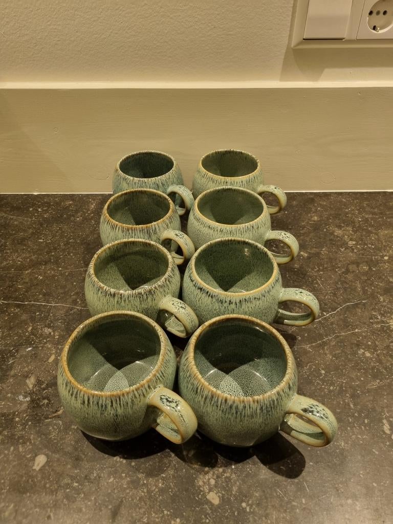 8 nieuwe theemokken Dille & Kamille, Huis en Inrichting, Keramiek, Nieuw, Ophalen of Verzenden, Effen