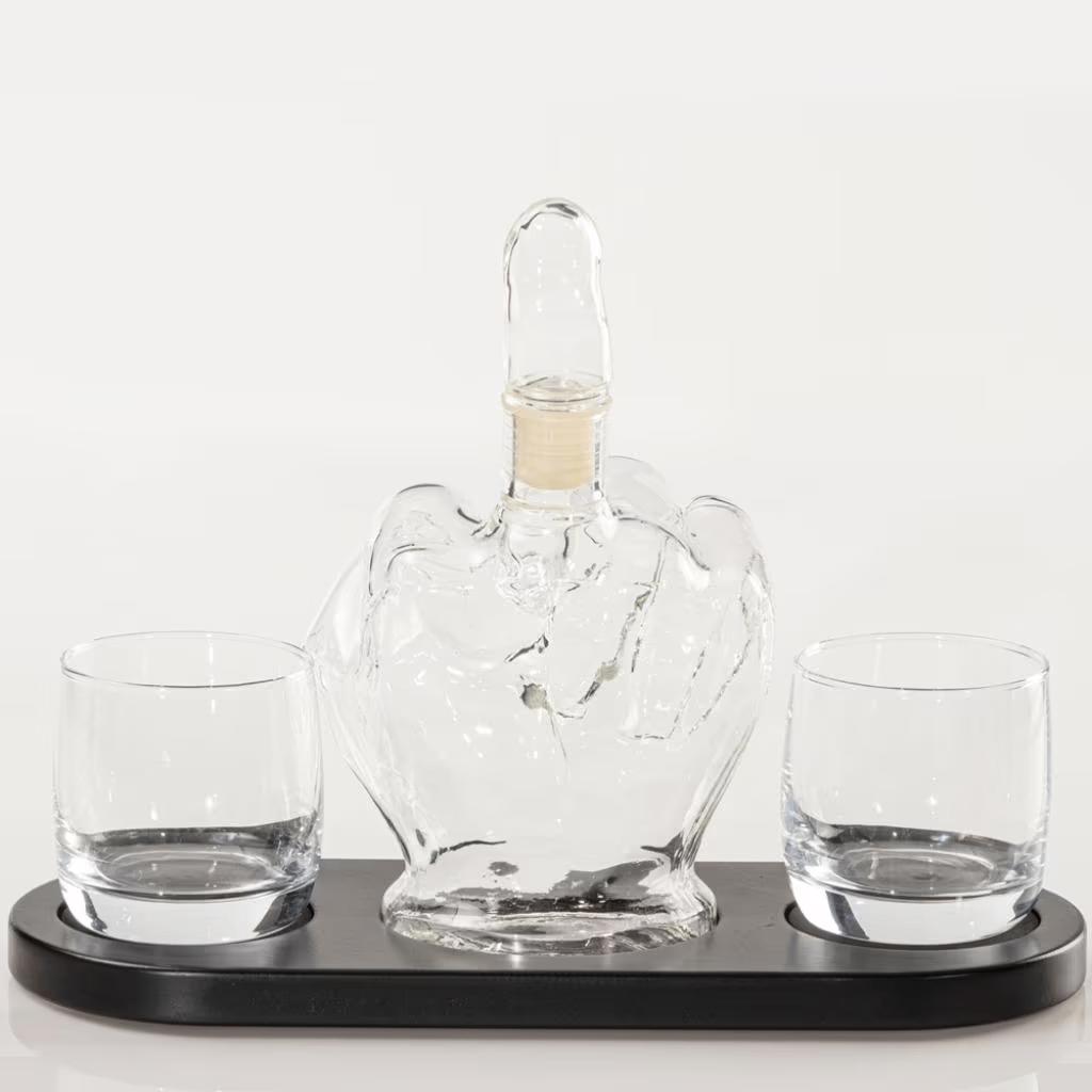 Whiskey karaf middelvinger - Drank karaf - Bar accessoires, Overige materialen, Cave & Garden, Verzenden, Nieuw