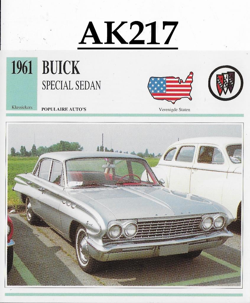 Ak217 autokaart buick special sedan ( 1961 ), Ophalen of Verzenden, Zo goed als nieuw, Auto's