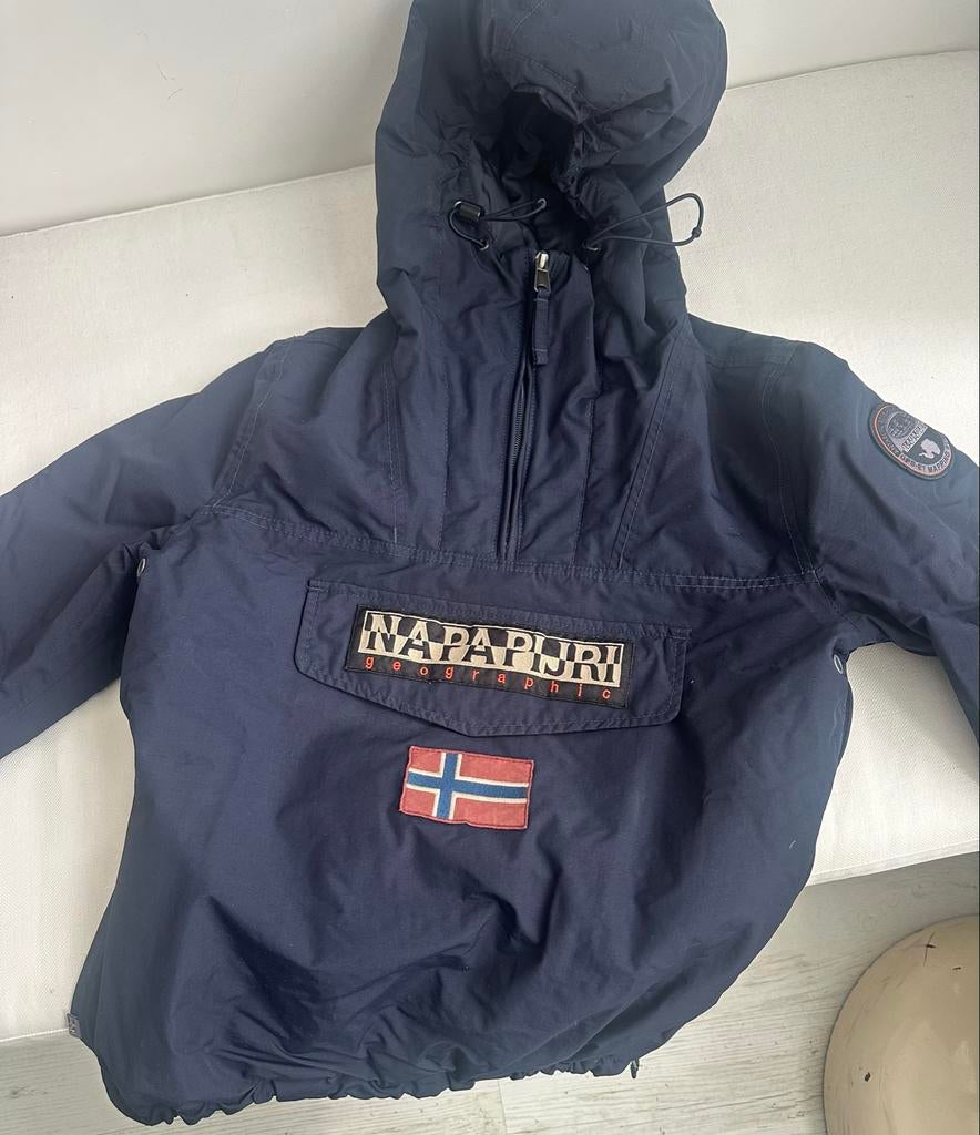 Napapijri jas maat S donkerblauw, Ophalen of Verzenden, Zo goed als nieuw, Maat 36 (S), Blauw